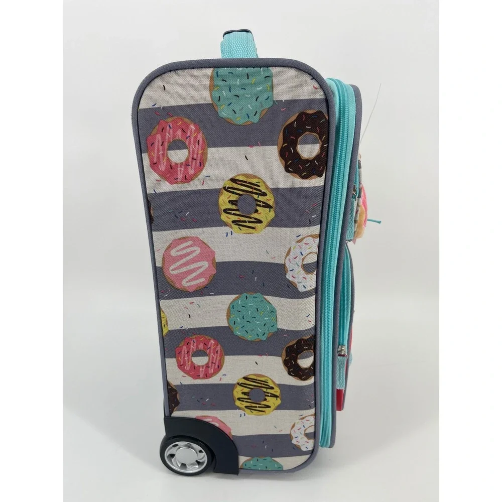Crckt Kids Rolling Suitcase One Size Gray Donut Print Travel Luggage